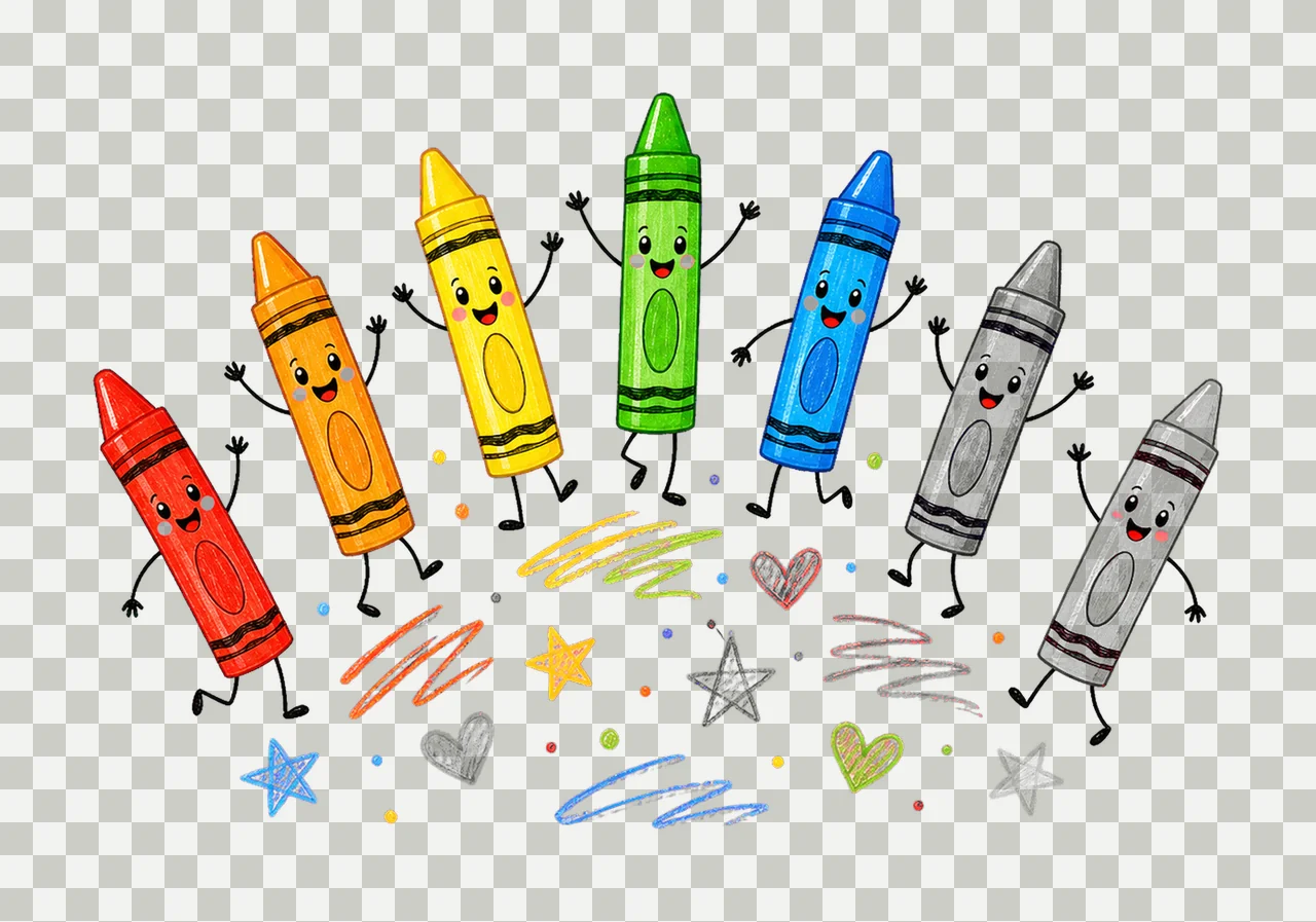 Happy Crayon Doodles Back to School sublimation Variation B transparency and detail preview thumbnail