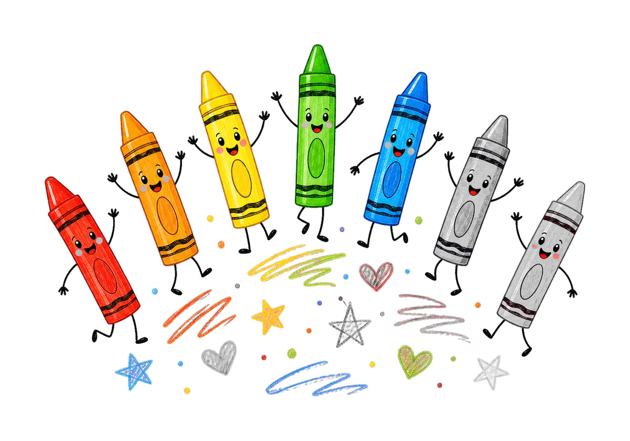 Happy Crayon Doodles Back to School sublimation Variation B