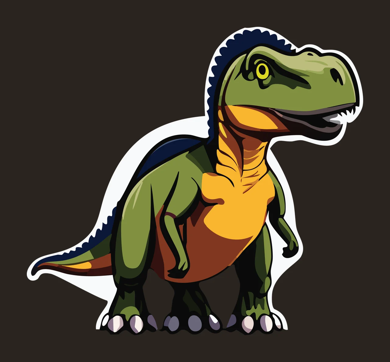 Dinosaur Silhouette Illustration Line Work standing lines black contrast preview thumbnail