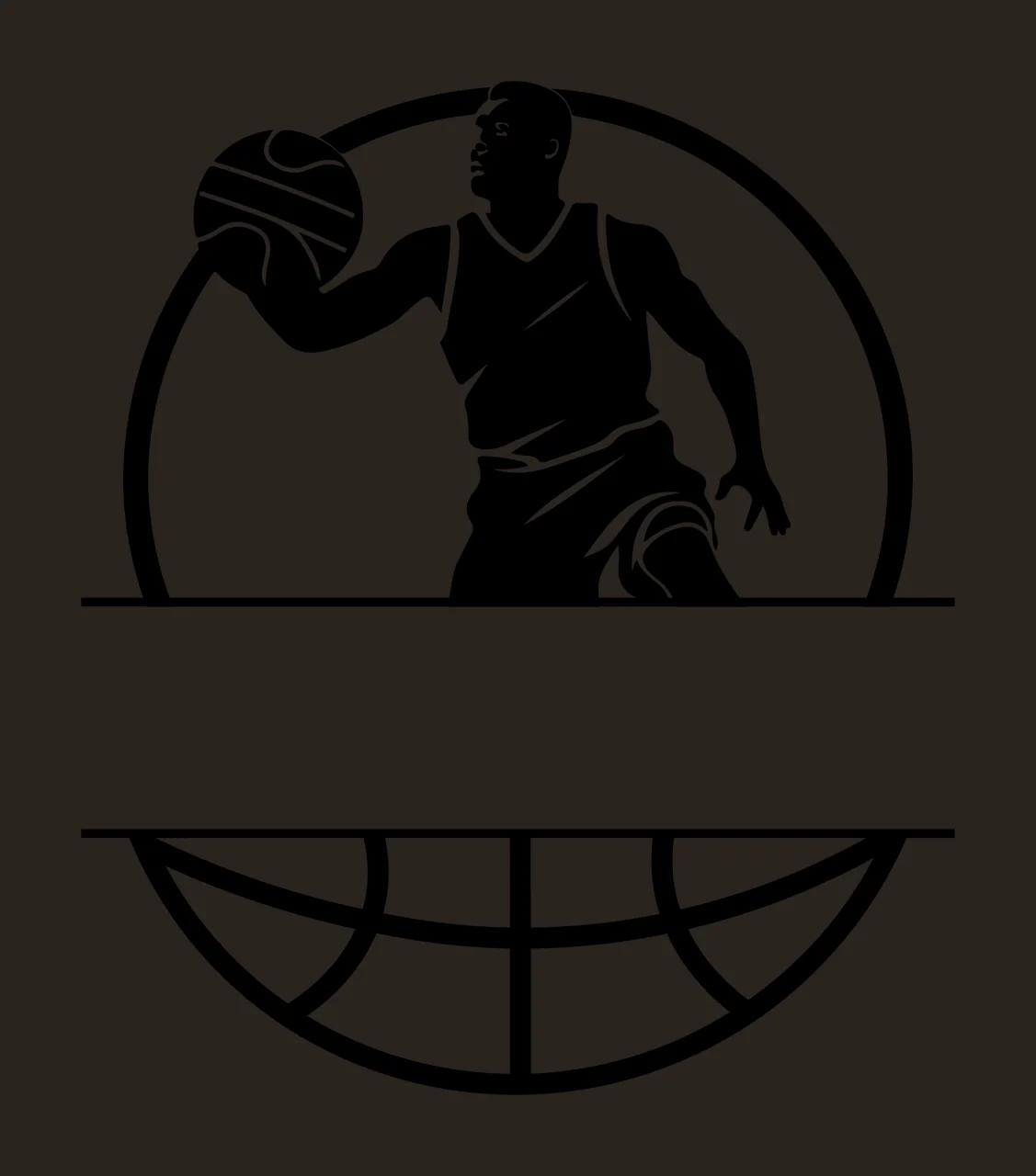 Ball Black Silhouette Basketball Player Graphic dribbling circular contrast preview thumbnail