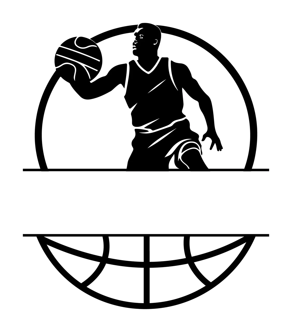 Ball Black Silhouette Basketball Player Graphic dribbling circular