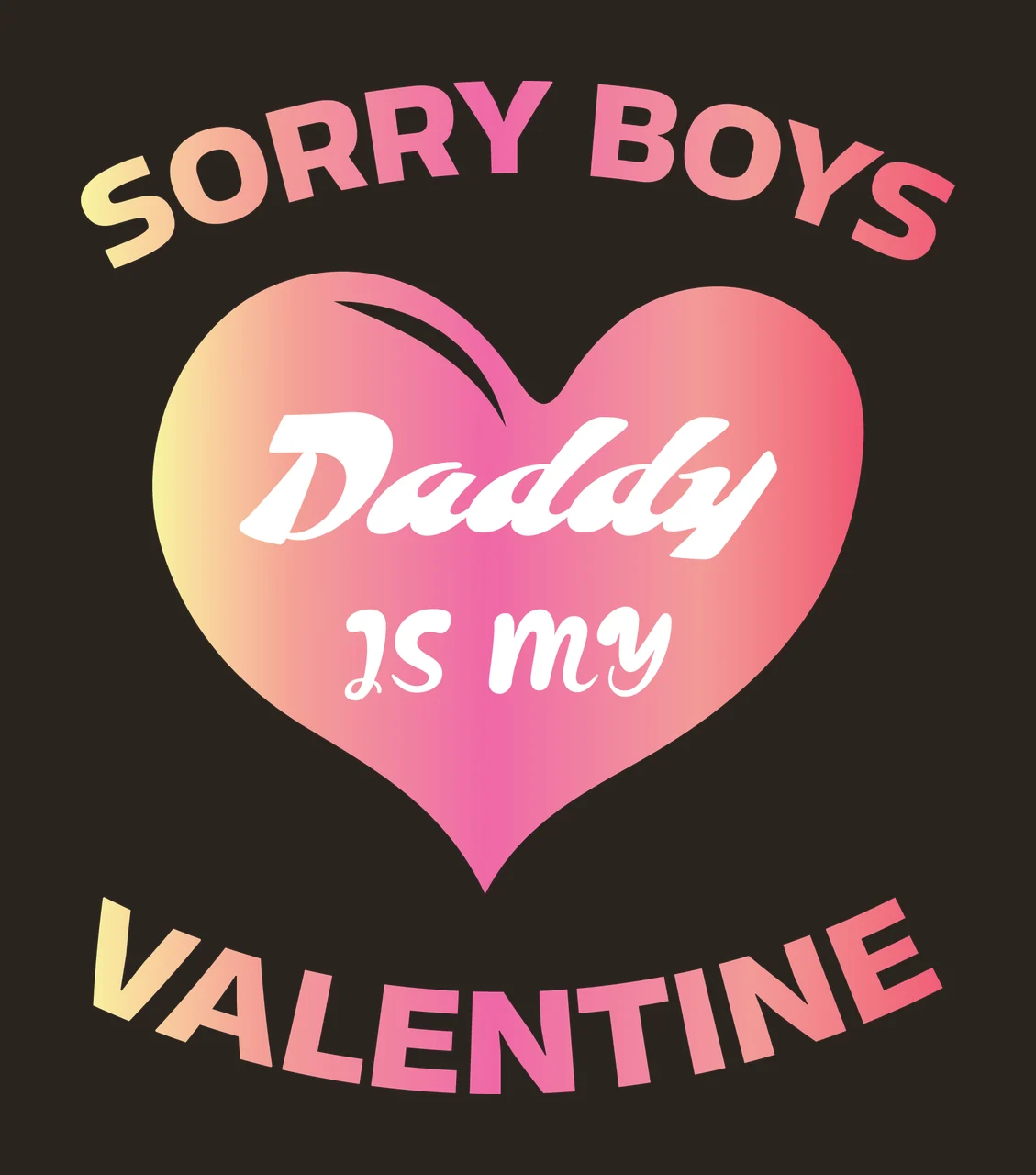 Sorry Boys Is Valentine With Heart Symbol silhouette black contrast preview thumbnail