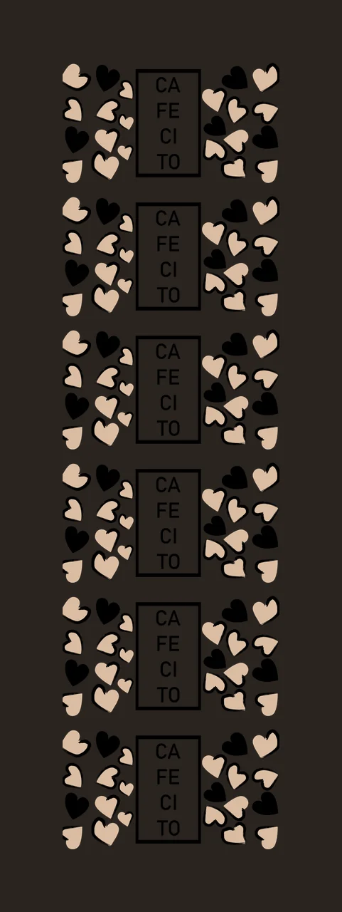 Cafecito Vertical Pattern Heart Border hearts rectangle graphic print contrast preview thumbnail