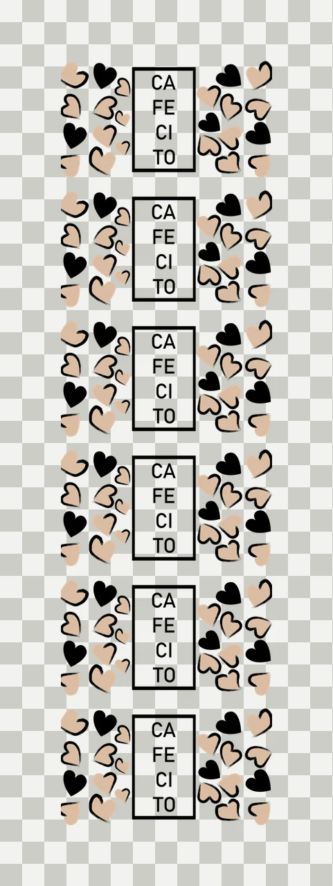 Cafecito Vertical Pattern Heart Border hearts rectangle graphic print transparency and detail preview thumbnail