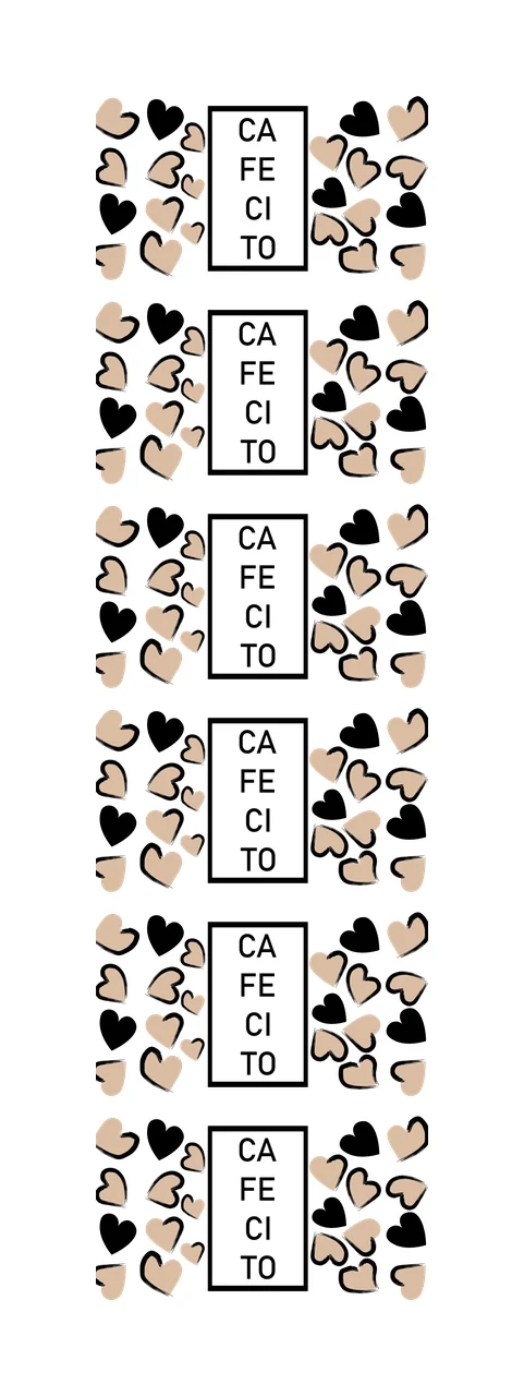 Cafecito Vertical Pattern Heart Border hearts rectangle graphic print