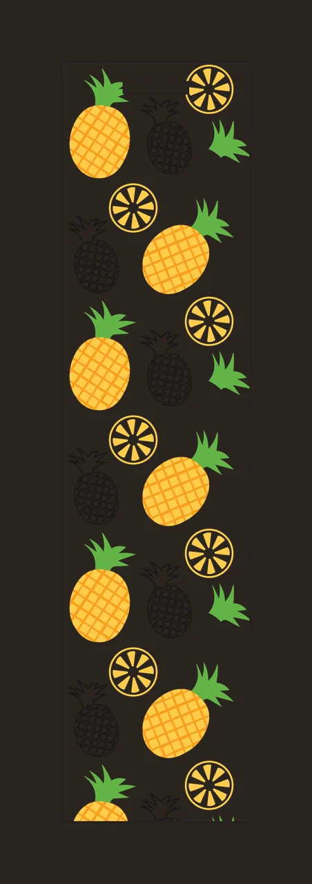 Pineapple And Slice Pattern Vertical Strip leaves black white contrast preview thumbnail