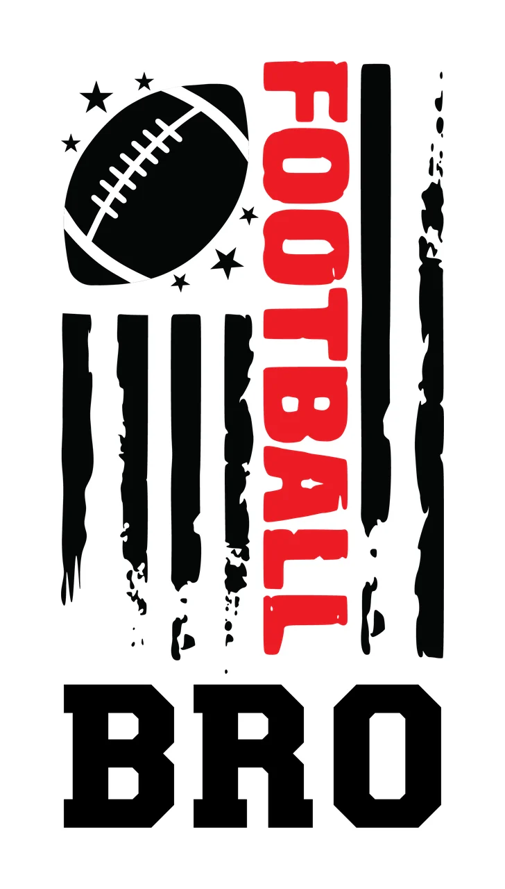 Football Bro Flag Graphic Design and sport labelling stars