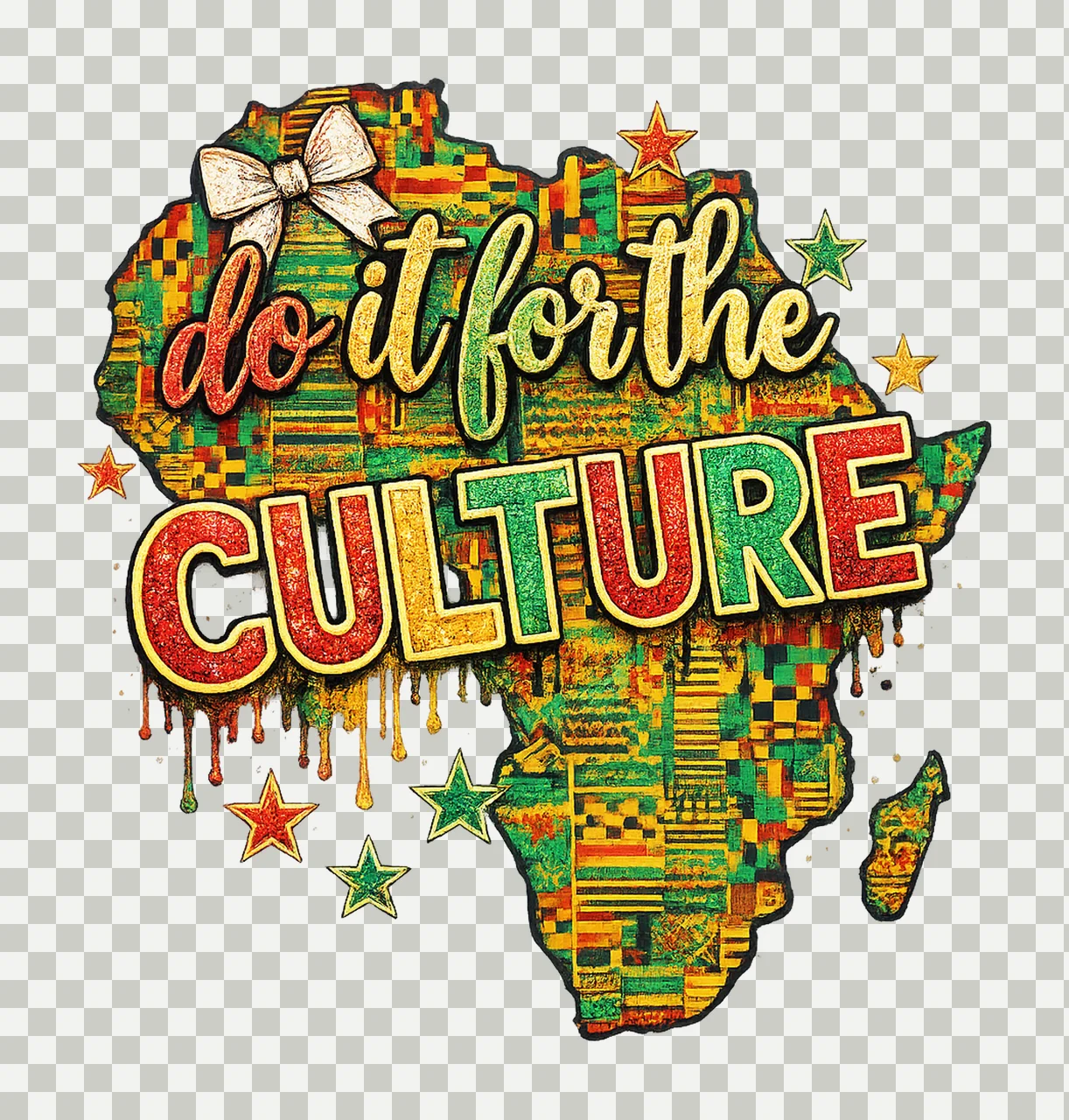Rhinestone Do It for the Culture Juneteenth Crystal Mosaic transparency and detail preview thumbnail