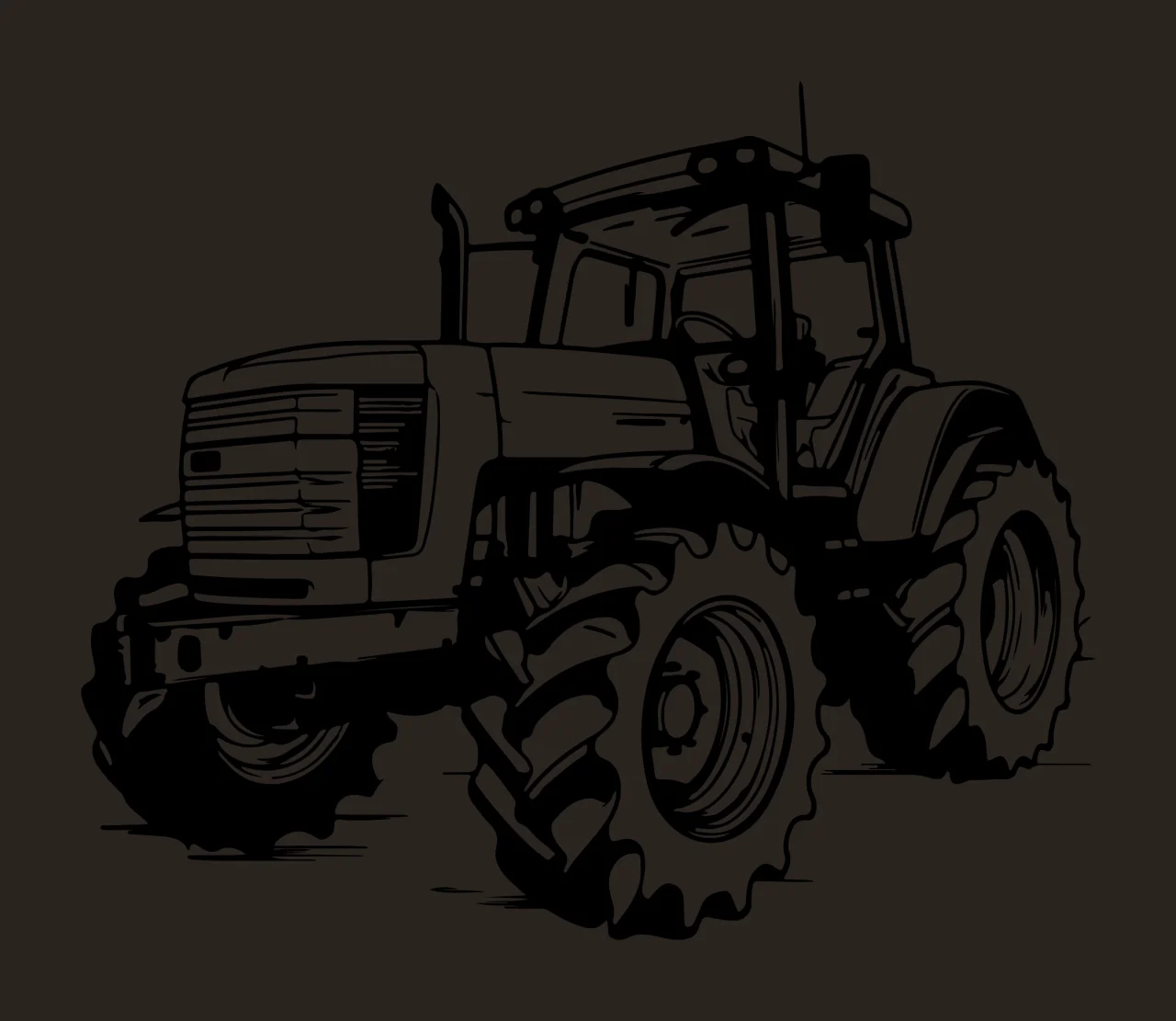 Agricultural Tractor Side View Graphic stationary large tires contrast preview thumbnail
