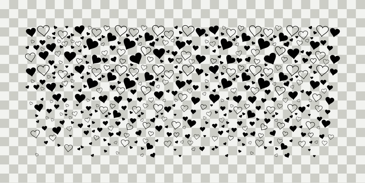 Can Glass Wrap Small And Large Hearts Scattering Scattered transparency and detail preview thumbnail