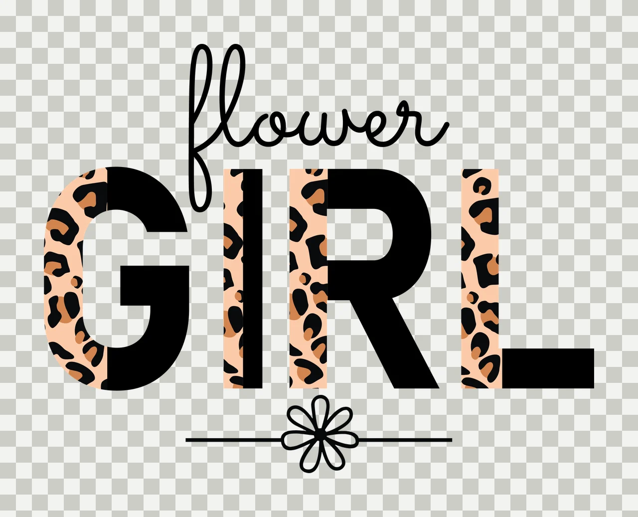 Flower Girl Leopard Print Decorative Typography decorating transparency and detail preview thumbnail