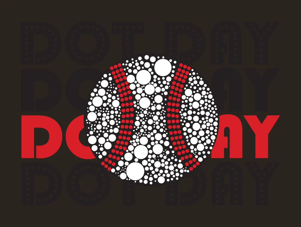 Dot Day Design With Circle typography dots black white grid contrast preview thumbnail