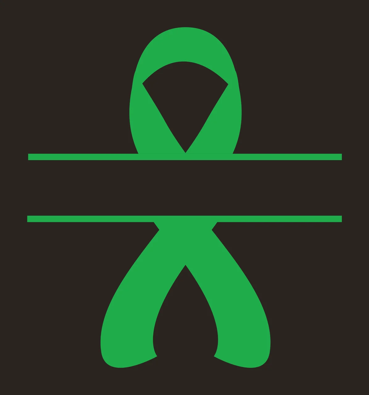 Awareness Black Ribbon With A Horizontal White Rectangular Gap contrast preview thumbnail