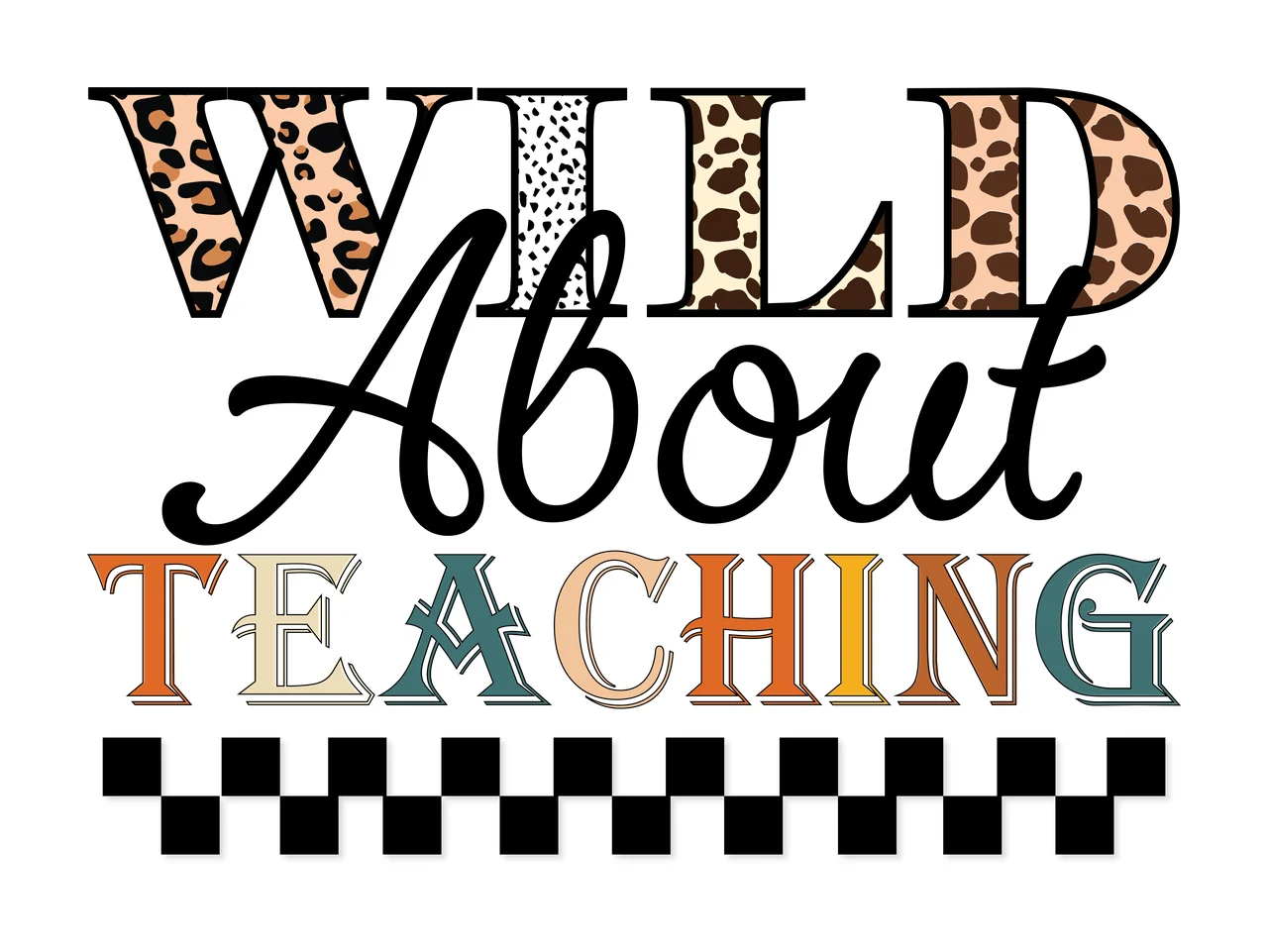 Wild About Teaching Typography And Checkers text display letters