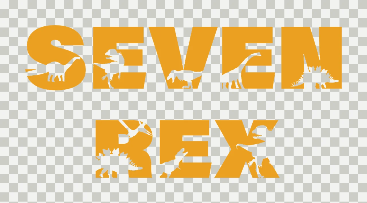 Dinosaur Seven Rex Typography With Dinosaurs and silhouettes transparency and detail preview thumbnail
