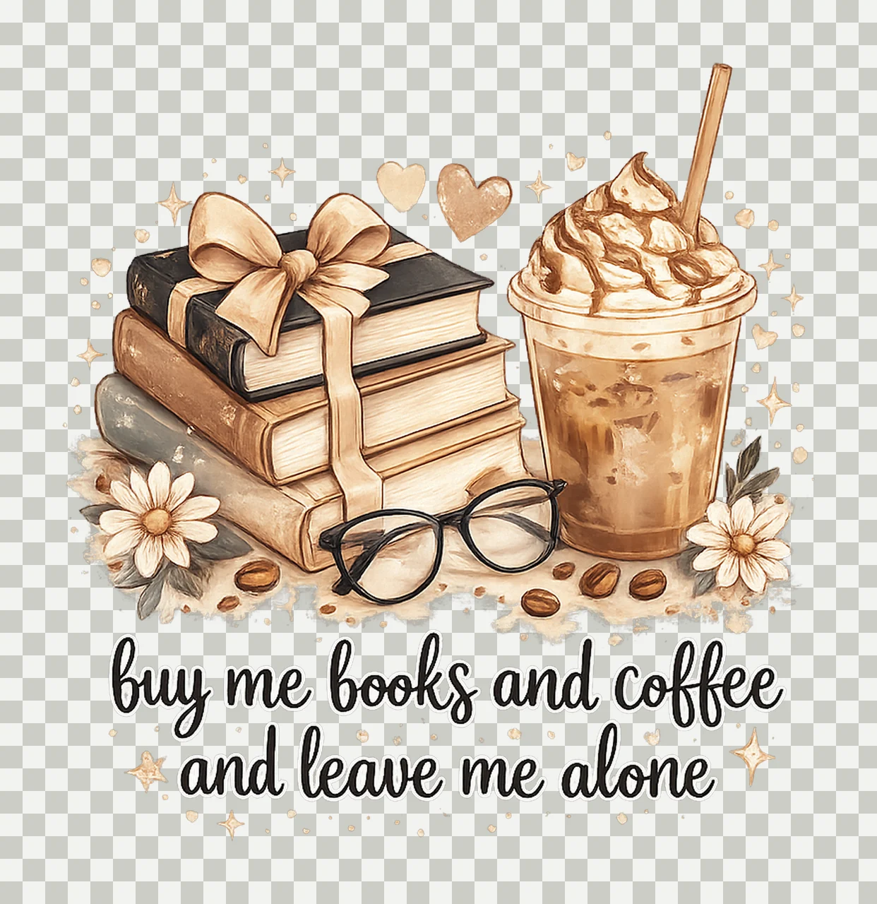 Books and Coffee Book Lover Shirt Design Reading Sublimation transparency and detail preview thumbnail