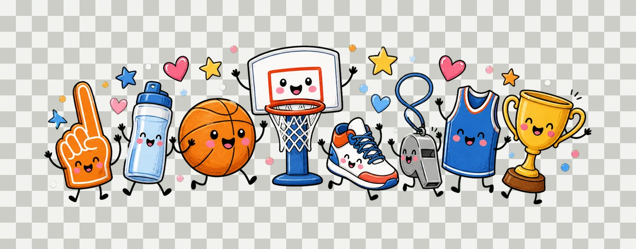 Basketball Cute Basketball Sports Sublimation Variation B transparency and detail preview thumbnail