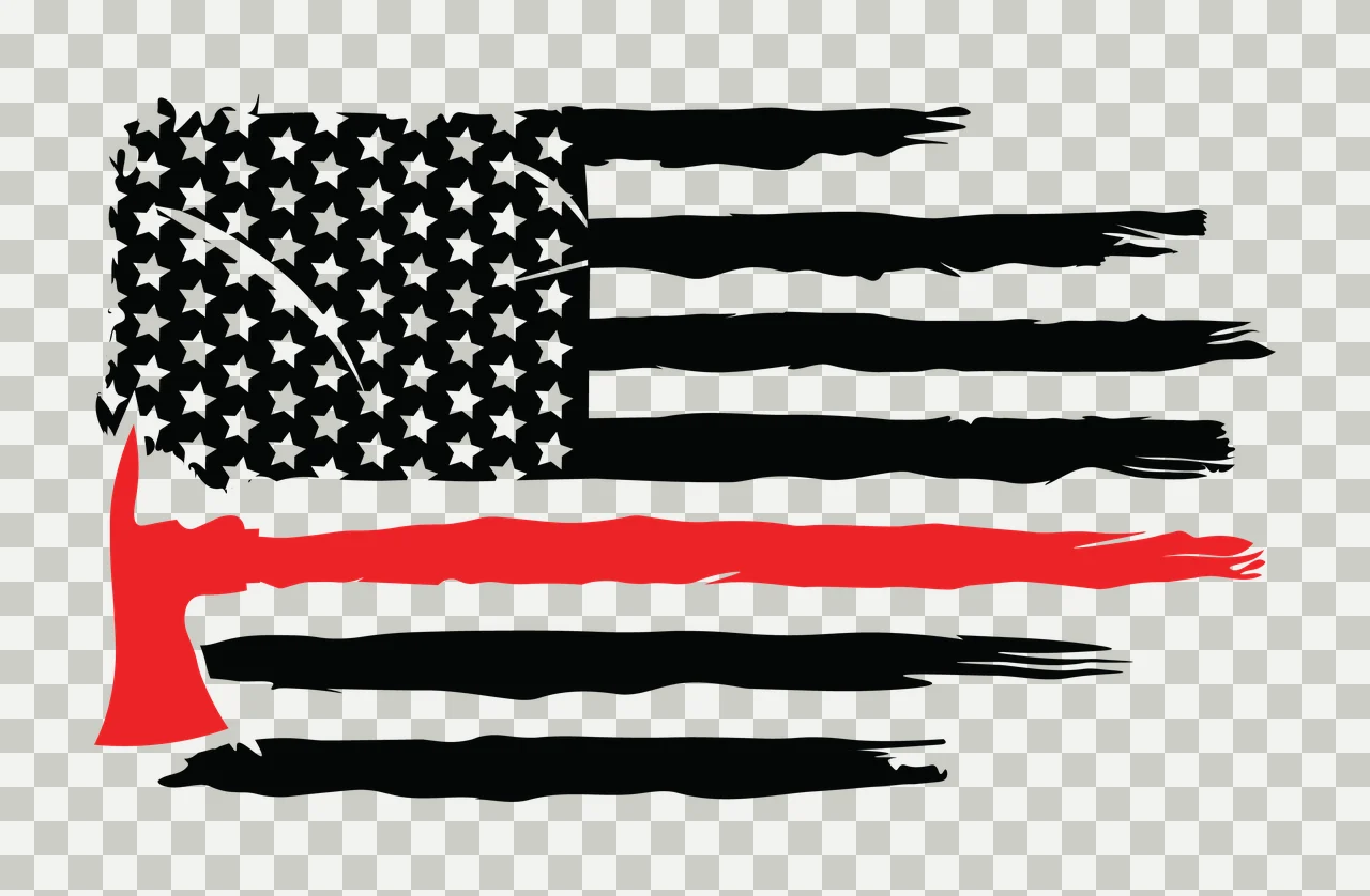 Flag A Horizontal Distressed Striped With Hatchet Variation transparency and detail preview thumbnail