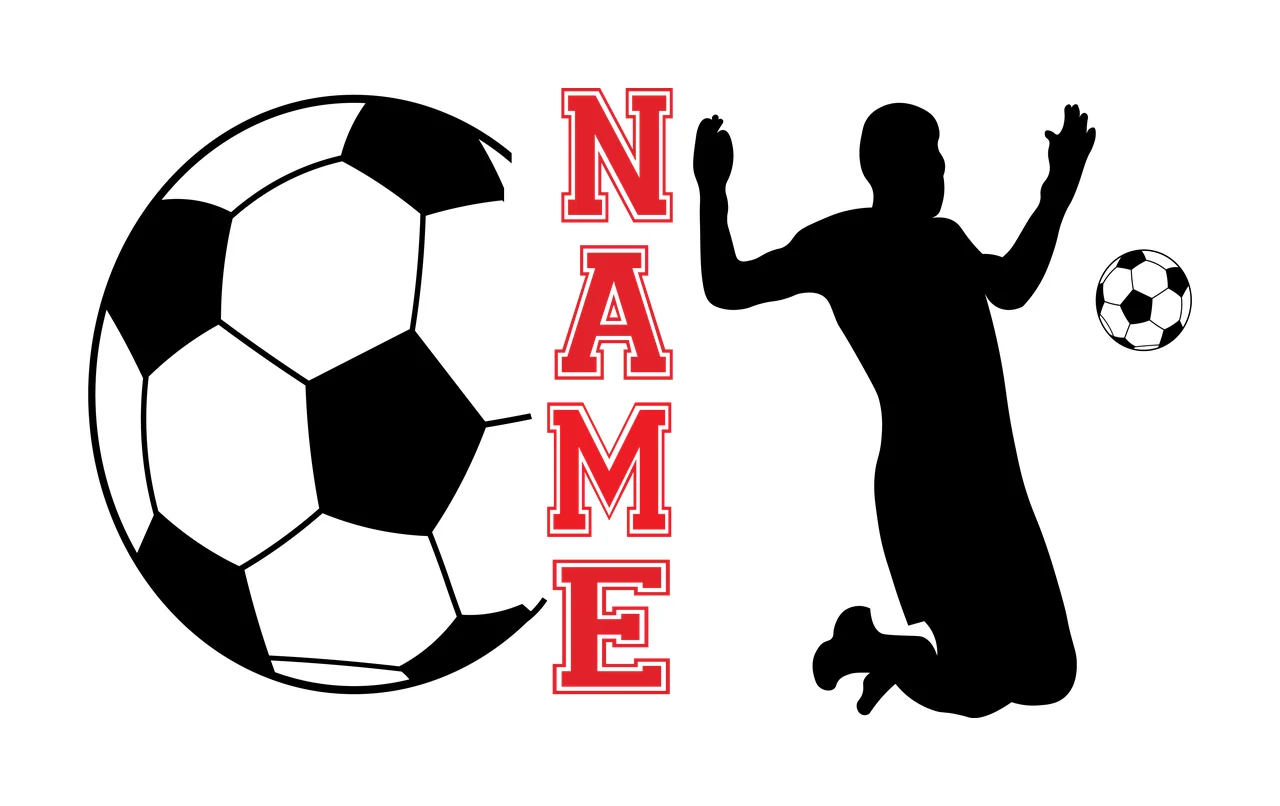 Soccer Name Silhouette Of Person Jumping With Ball black Variation