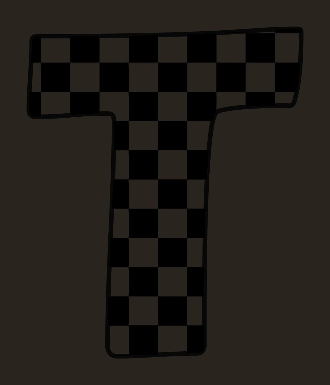 Can Glass Wrap T Checkered Pattern Letter contrast preview thumbnail