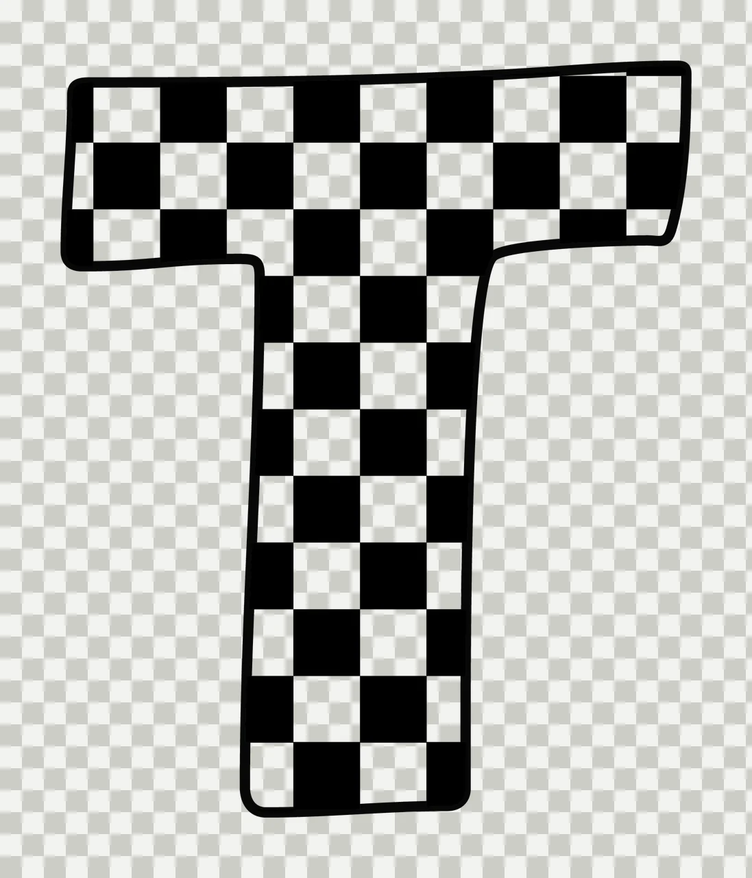 Can Glass Wrap T Checkered Pattern Letter transparency and detail preview thumbnail