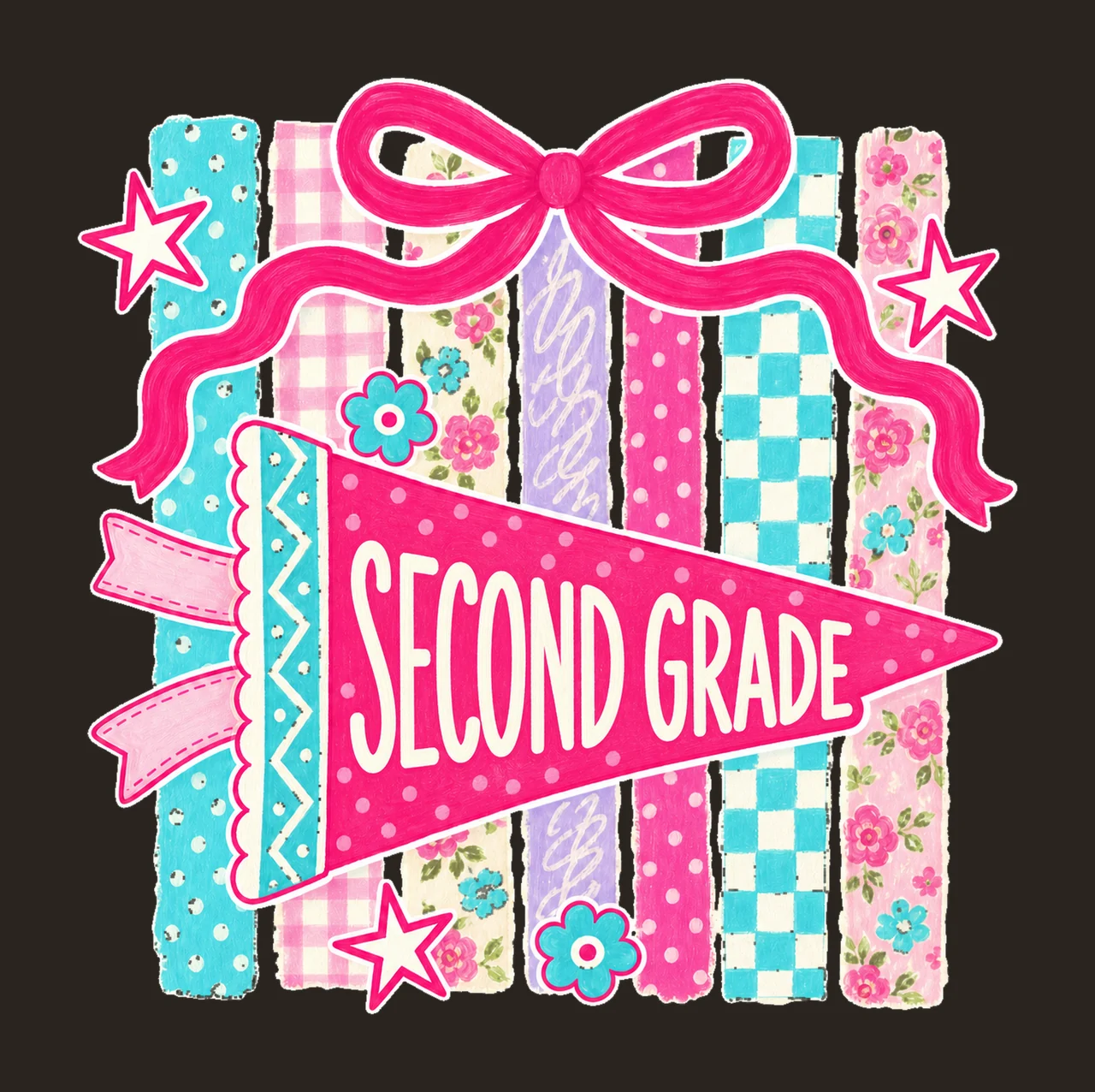 retro pennant 04 second grade sublimation instant shirt contrast preview thumbnail