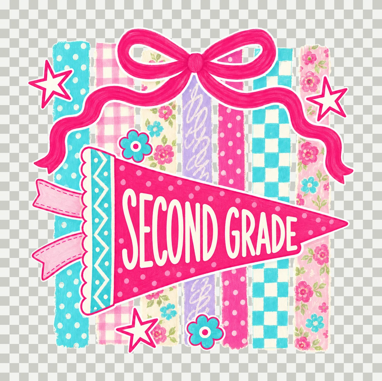 retro pennant 04 second grade sublimation instant shirt transparency and detail preview thumbnail