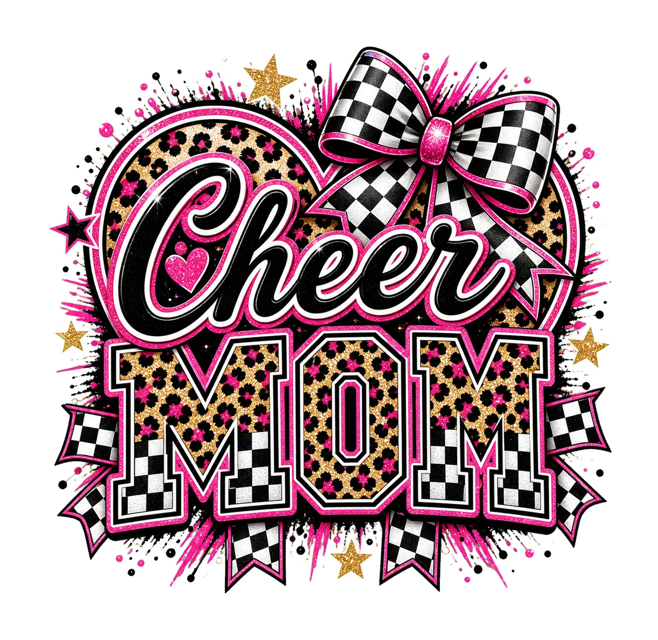 Checkered Coquette Cheer Mom Cheerleader Team Variation C