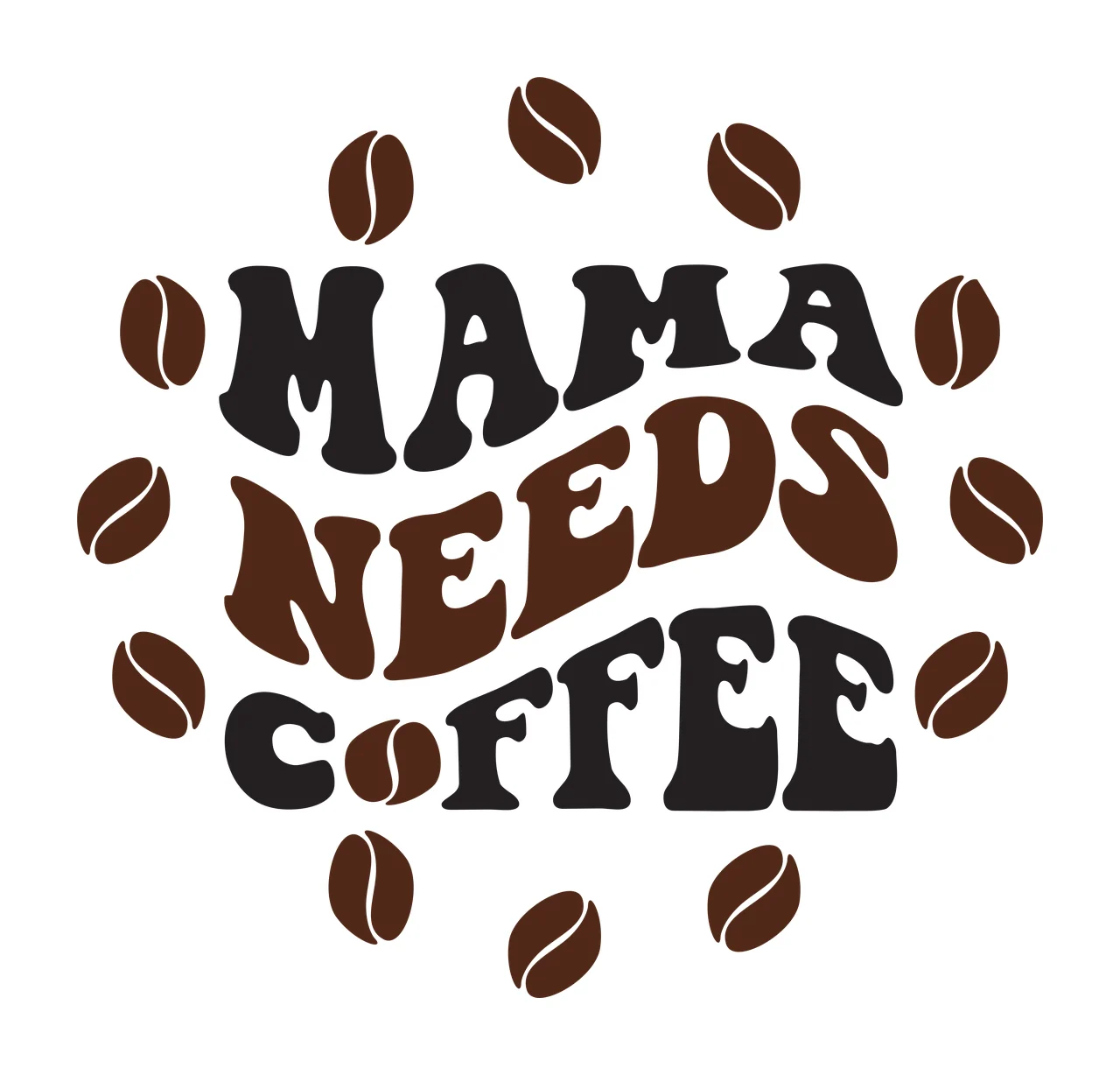 Keychain Coffee Circle Badge Text and beans Forming a Typographic