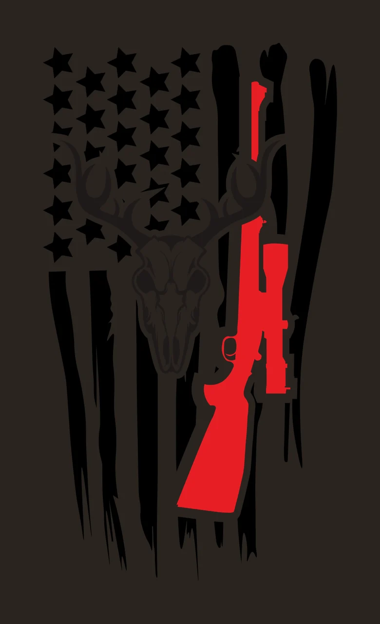 Skull Antlered Graphic With Vertical Stripes positioned antlers contrast preview thumbnail