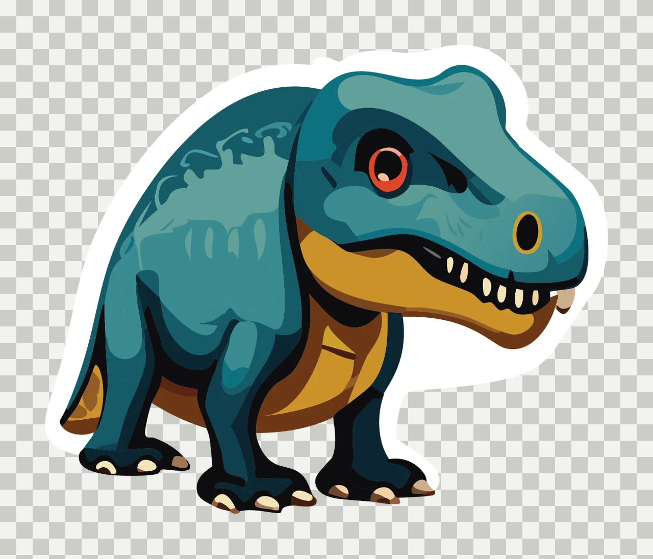 Dinosaur Head Silhouette With Body Outline standing black white transparency and detail preview thumbnail