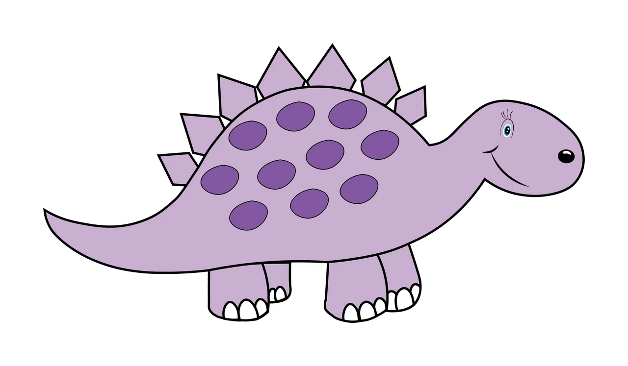 Dinosaur Black Silhouette Of A Spiked standing spikes tail