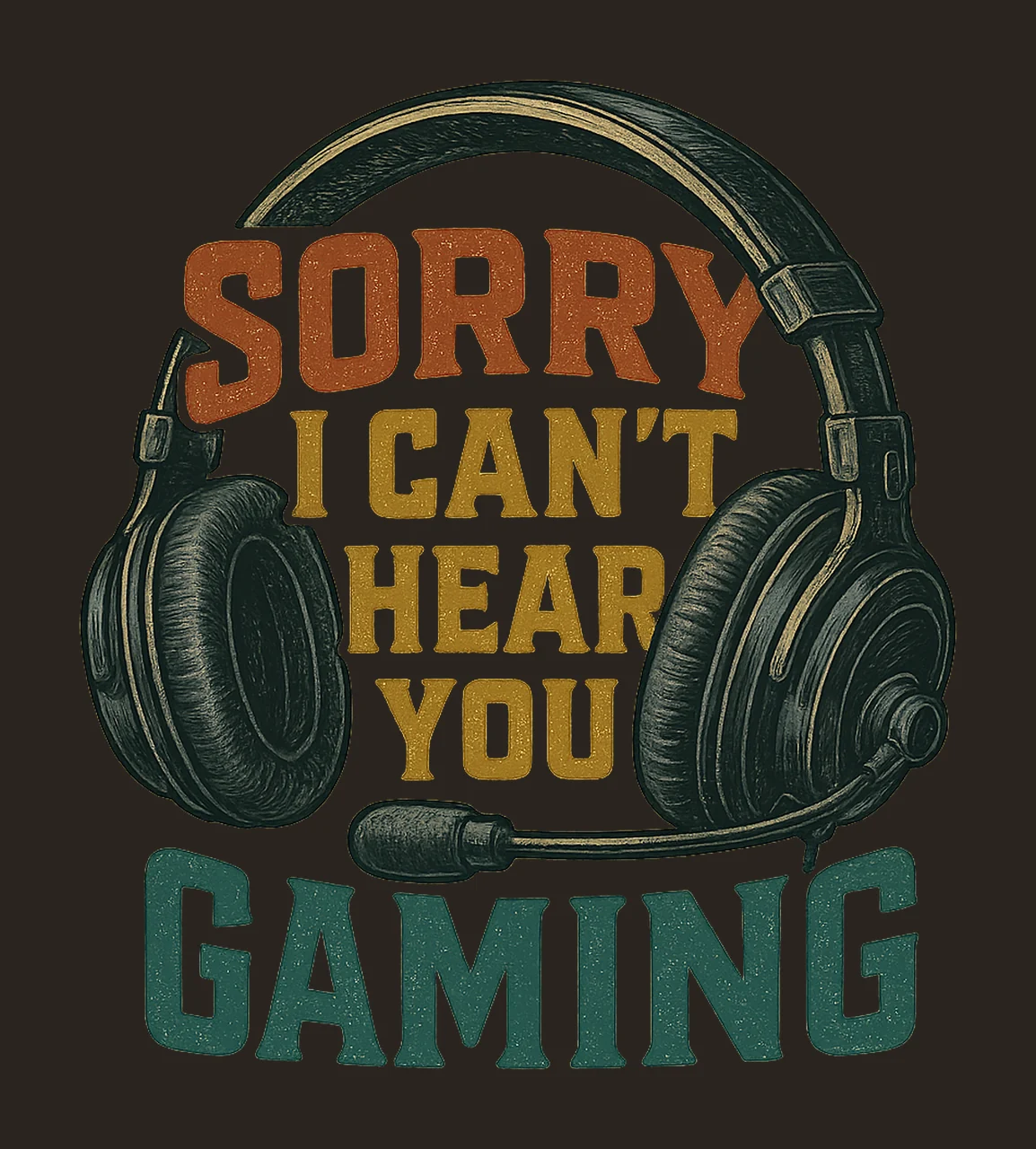 Retro Sorry Can Hear You Gaming Funny Gamer Shirt Design contrast preview thumbnail