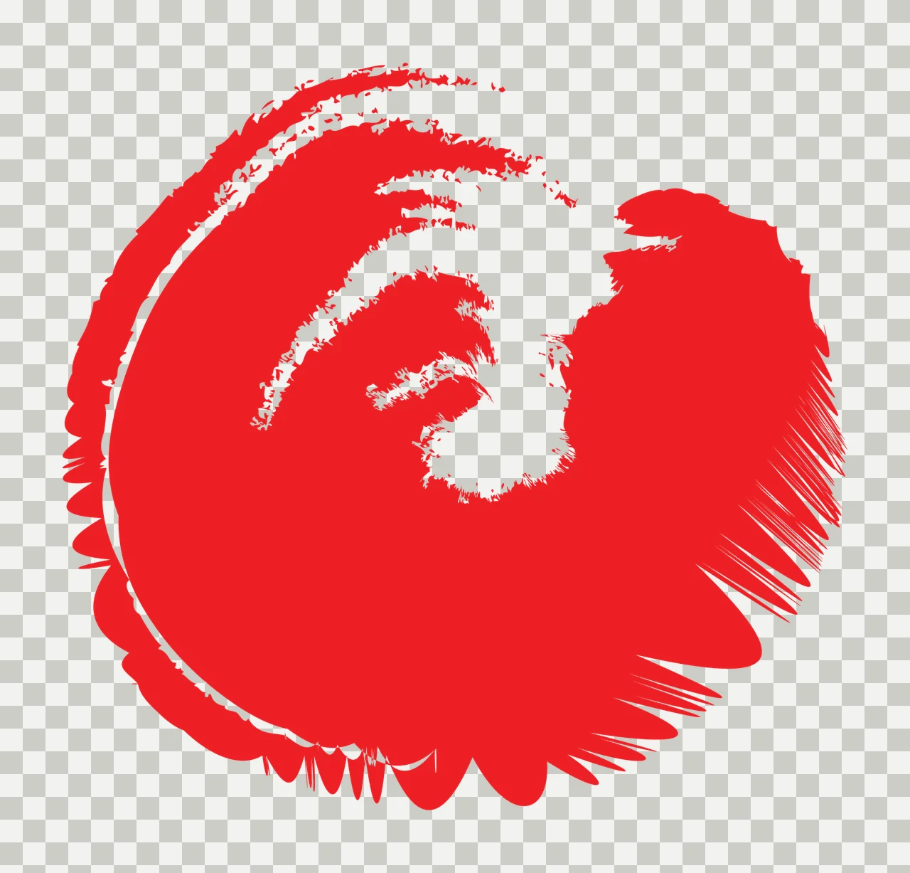Paint Brush Black Stroke Circular Mark swirling bristle texture transparency and detail preview thumbnail