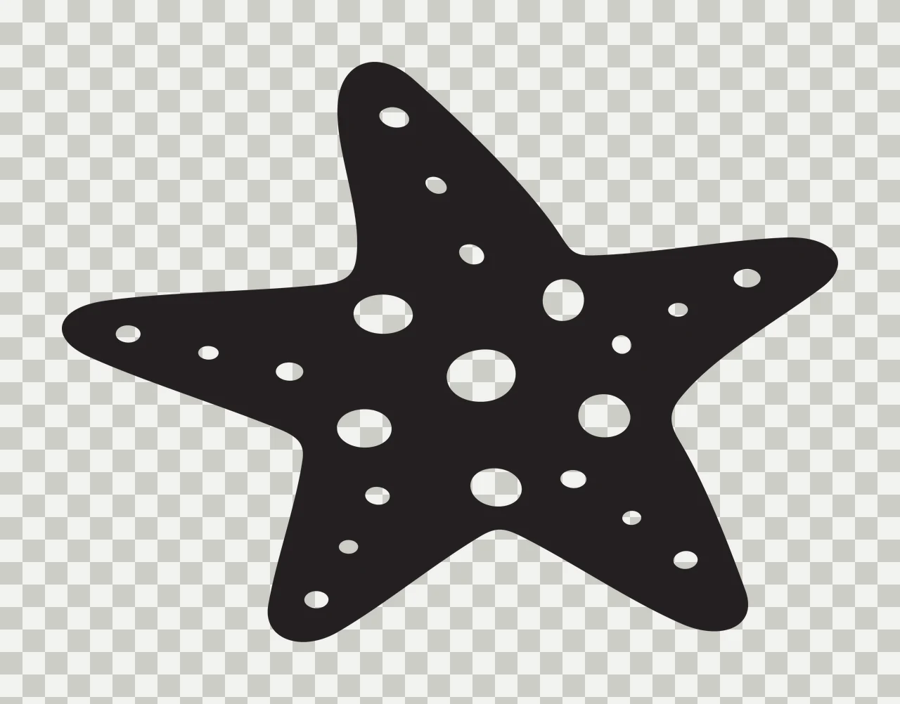 Sea Animal Black Silhouette Of A Five Pointed star spots plain transparency and detail preview thumbnail