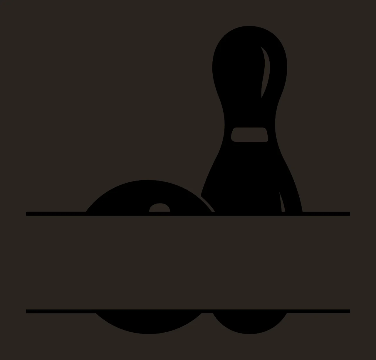Bowling Pin And Ball With Banner Sports contrast preview thumbnail