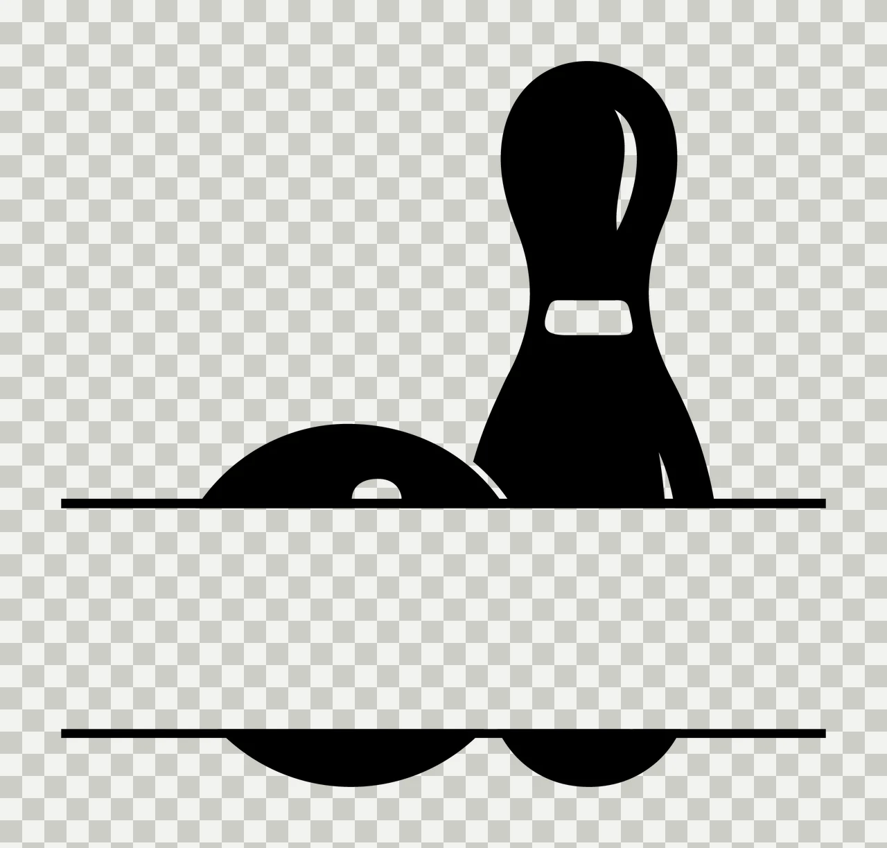 Bowling Pin And Ball With Banner Sports transparency and detail preview thumbnail