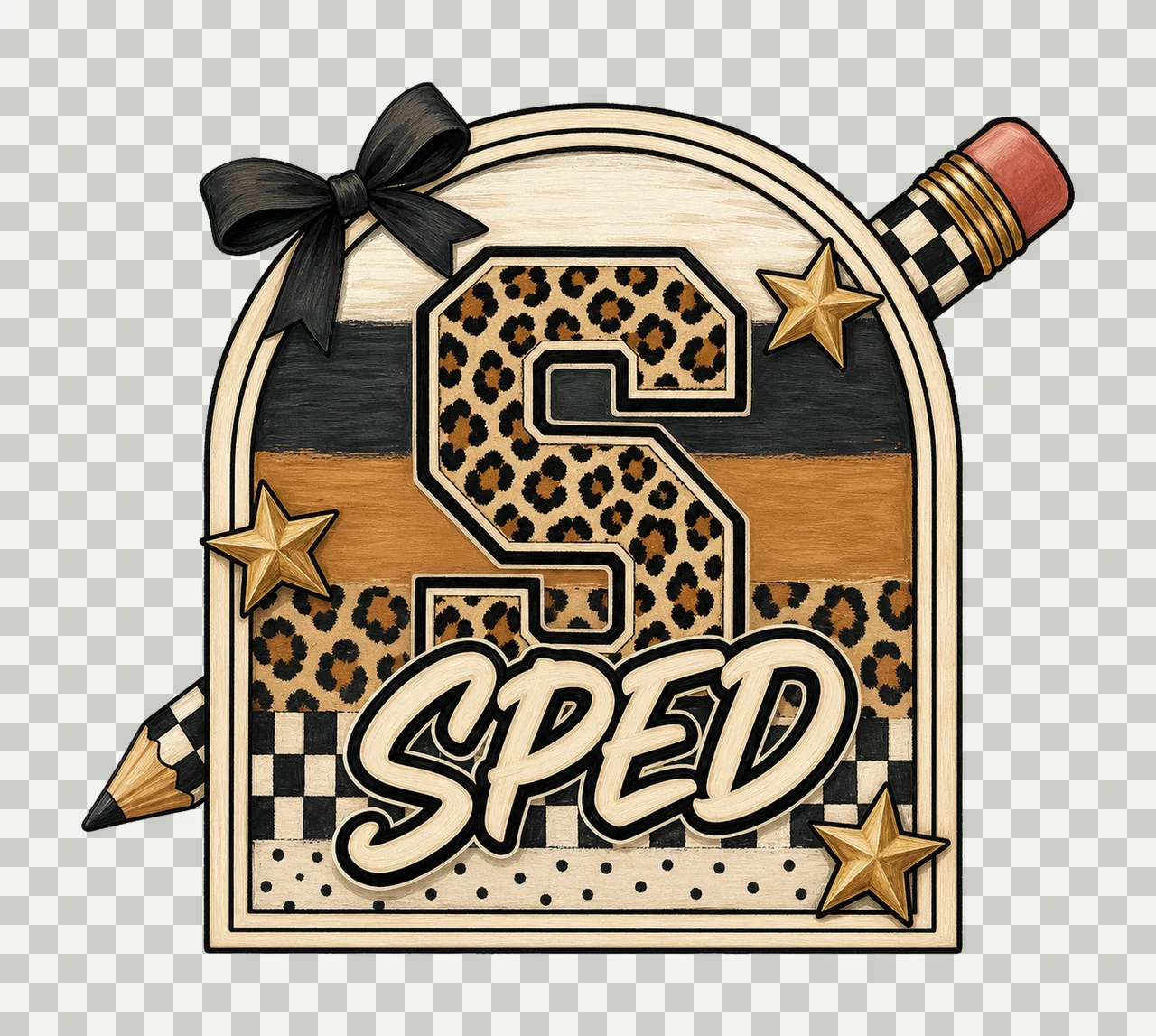 Preppy Teacher Monogram Cute Coquette School Variation E transparency and detail preview thumbnail