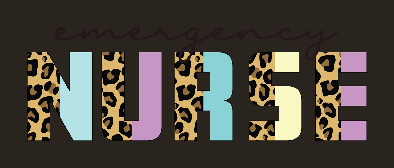 Emergency Nurse Text With Patterned Letters pattern black white contrast preview thumbnail