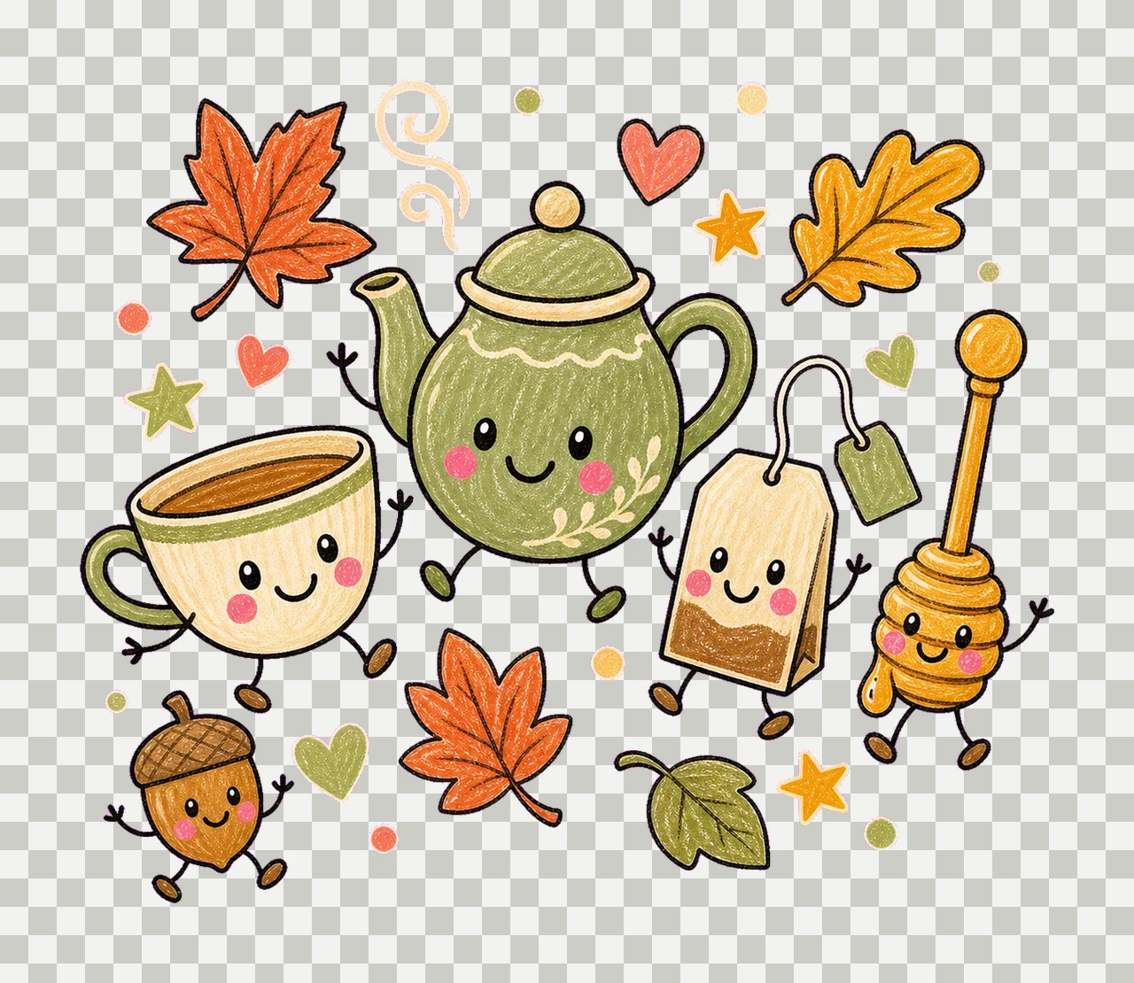 tea lover fall 04 cozy crayon sublimation instant shirt transparency and detail preview thumbnail