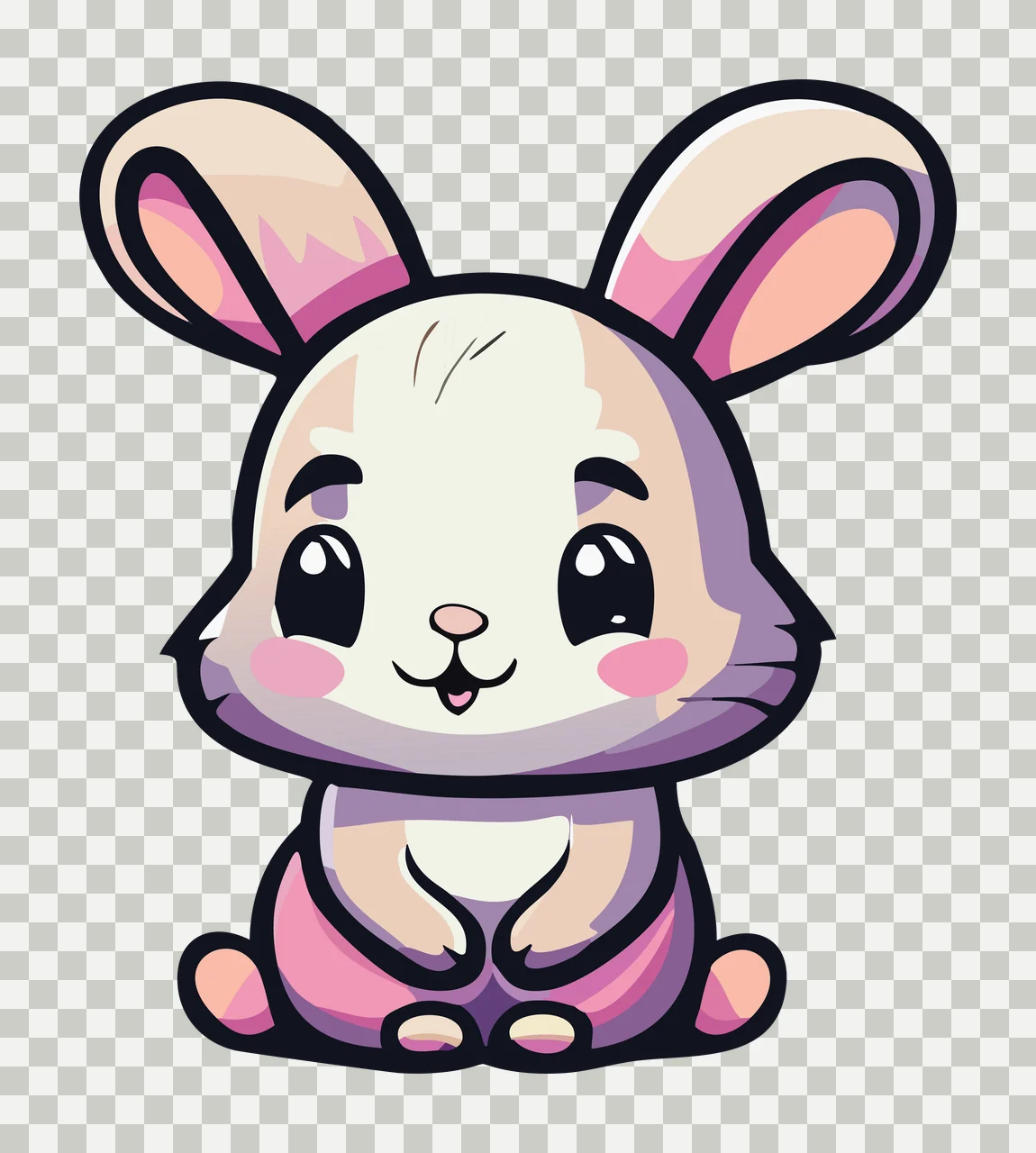Animal Black Silhouette Of A Sitting Rabbit white creature transparency and detail preview thumbnail