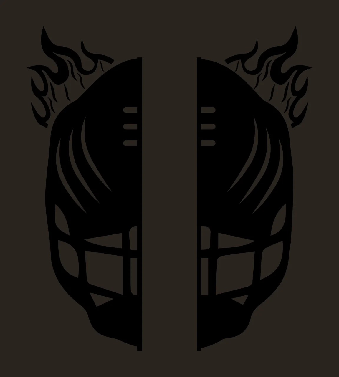Hockey Fire Goalie Masks Burning With Flames contrast preview thumbnail