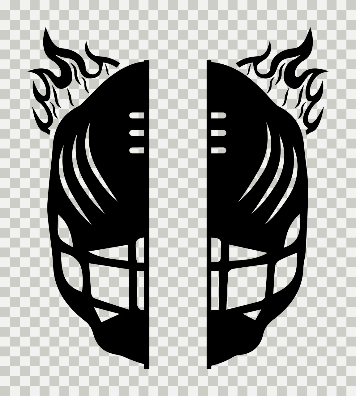 Hockey Fire Goalie Masks Burning With Flames transparency and detail preview thumbnail