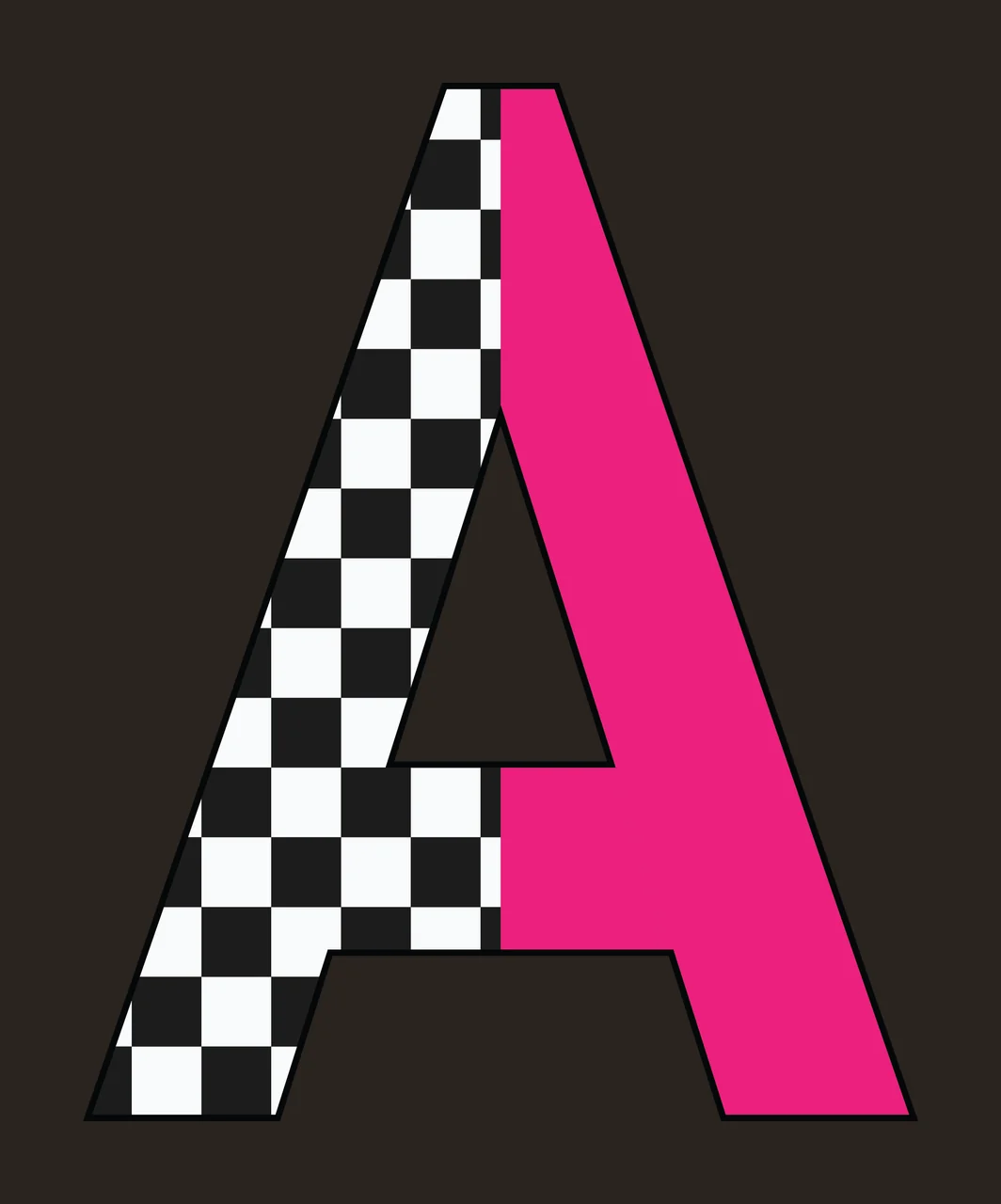 Can Glass Wrap A Letter Checkerboard Pink contrast preview thumbnail
