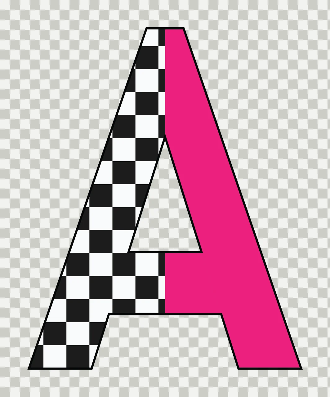 Can Glass Wrap A Letter Checkerboard Pink transparency and detail preview thumbnail