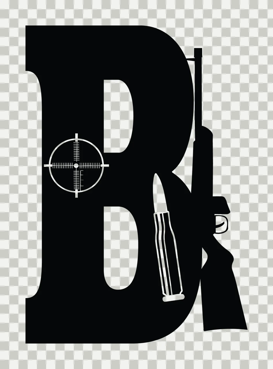Gun Alphabet Character 26 scalable logo design icon transparency and detail preview thumbnail