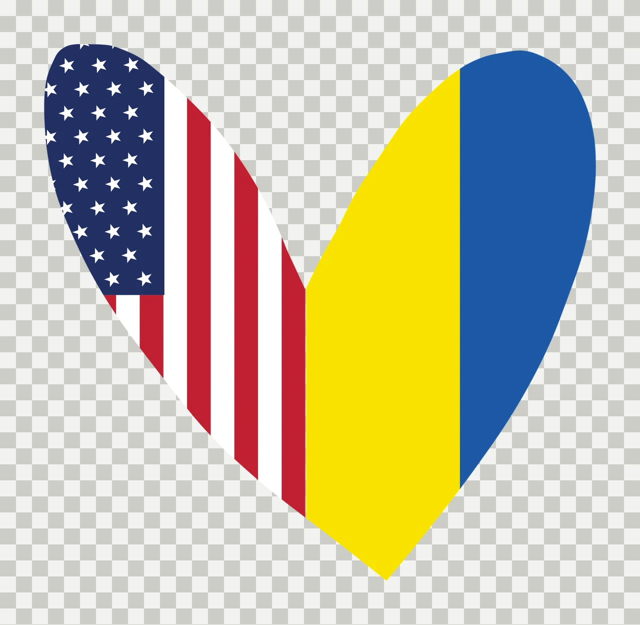 Heart-shaped flag composition Illustration with American flag pattern, Romanian flag pattern and heart shape in blue, red and white transparency and detail preview thumbnail