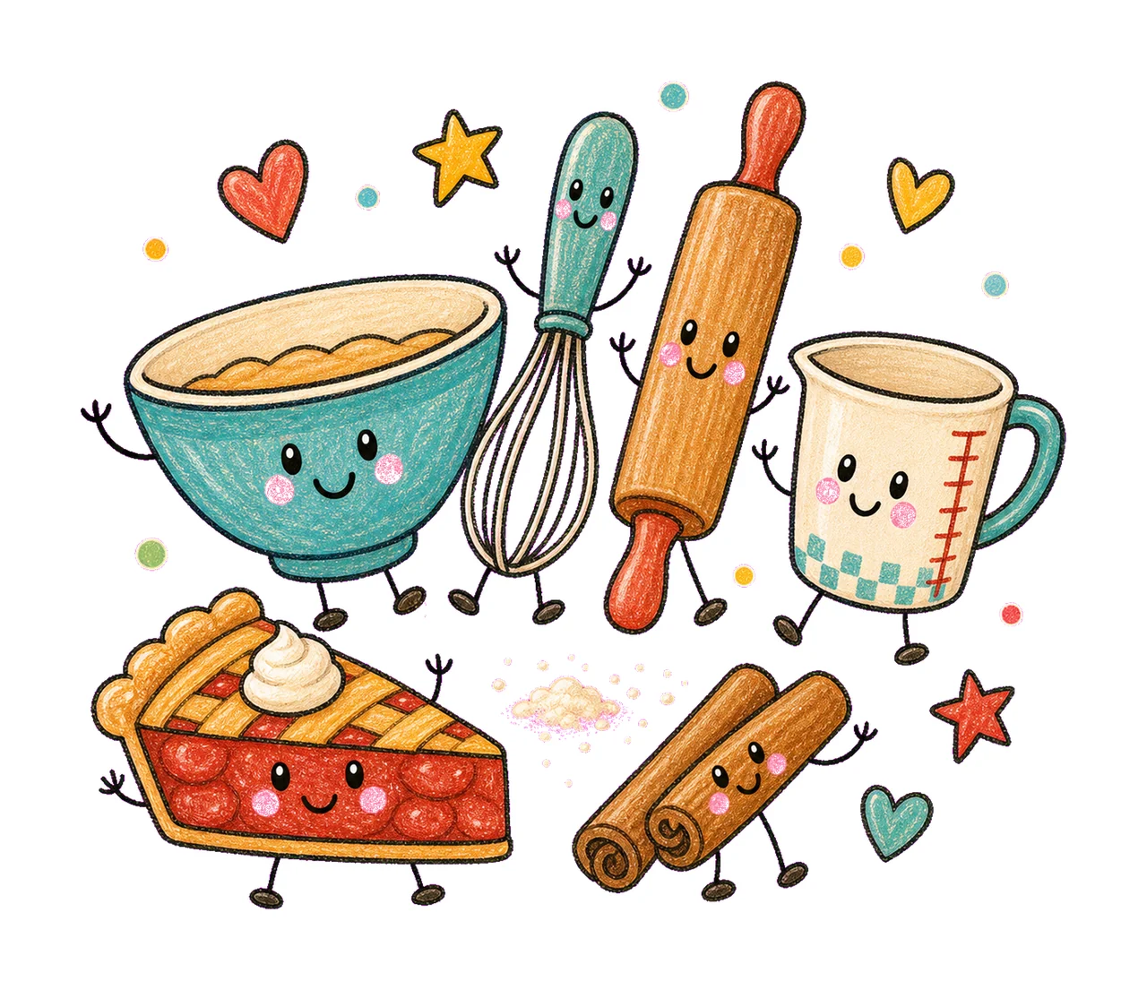 fall baking 04 cozy crayon sublimation instant shirt design