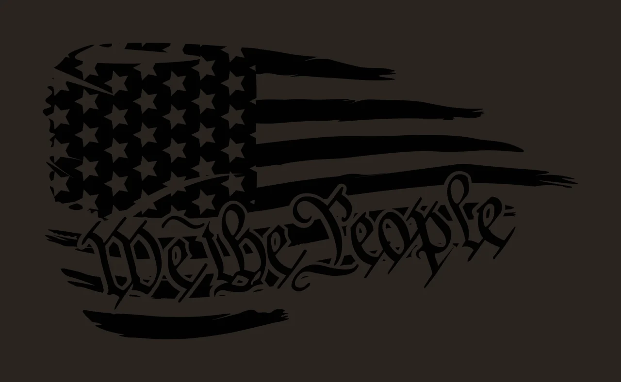 We The People Distressed Flag Graphic waving stars stripes contrast preview thumbnail