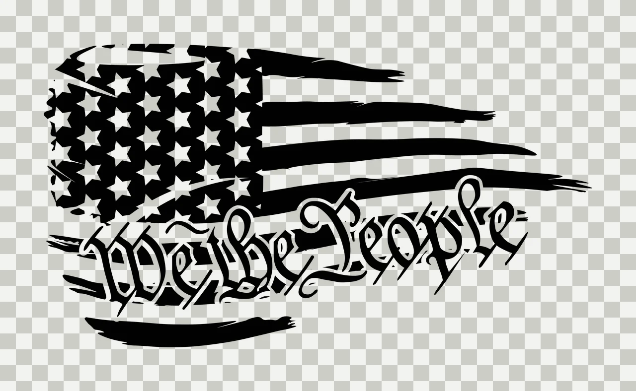 We The People Distressed Flag Graphic waving stars stripes transparency and detail preview thumbnail